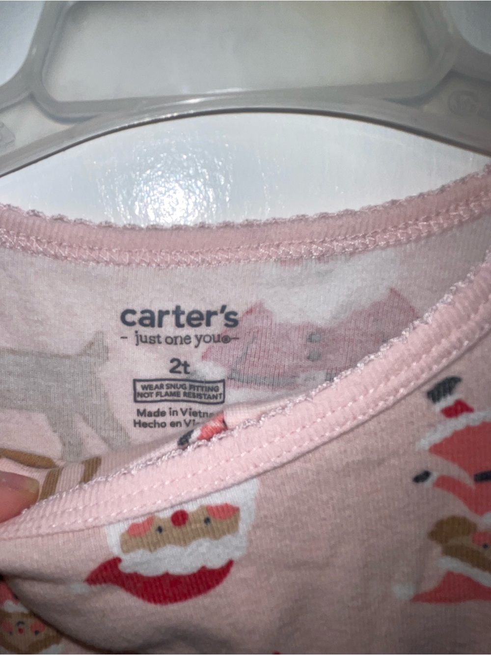 Carter's Pink Holiday Santa & Reindeer Pajama Set - Picture 2 of 4